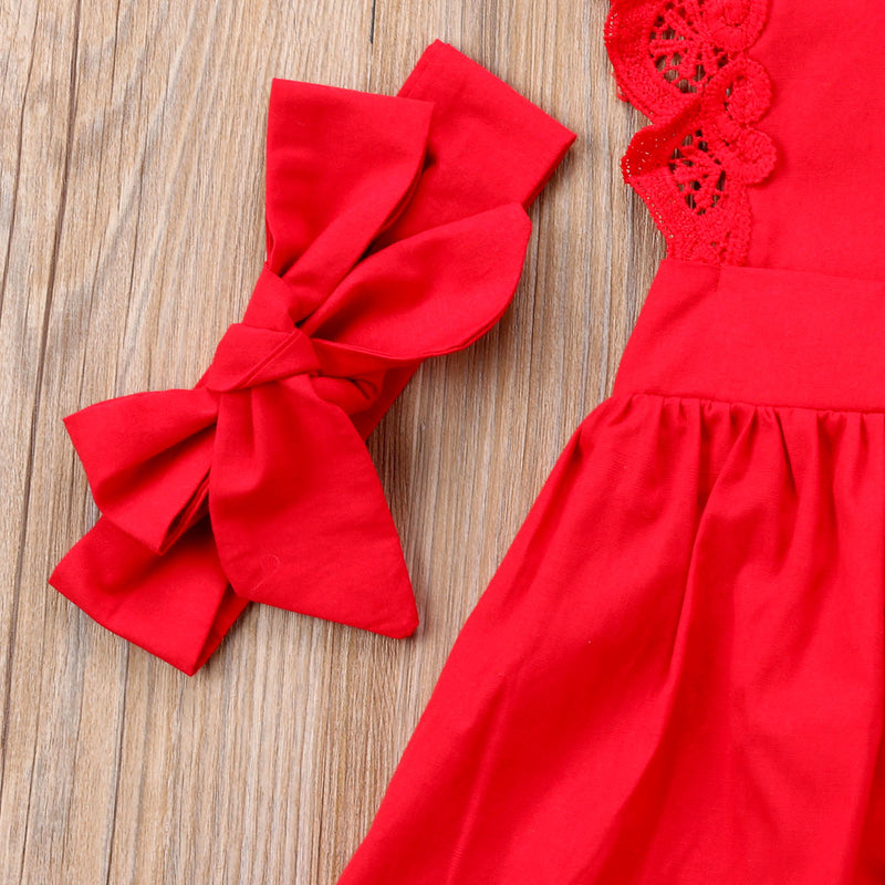 Red Ruffle Dress Jumpsuit