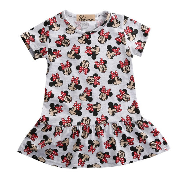 Summer Cotton Baby Girls Cartoon Long Sleeves Dress