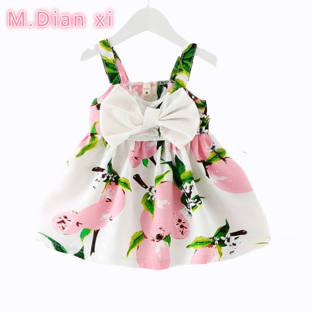 Summer Cotton Baby Girls Cartoon Long Sleeves Dress