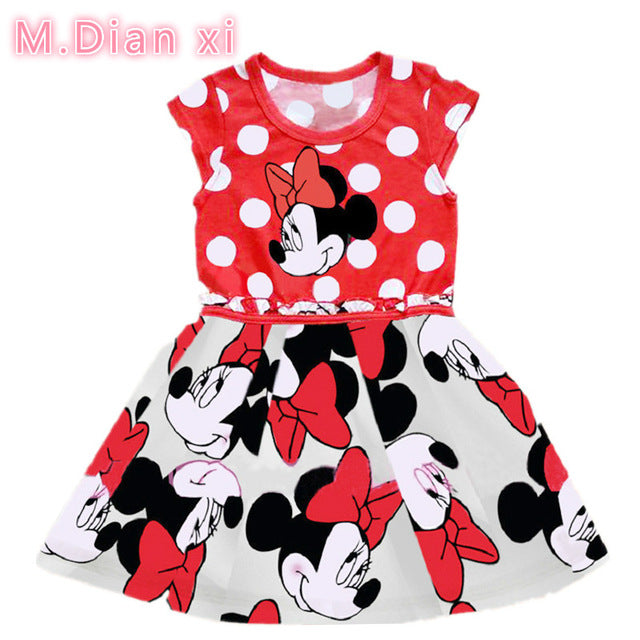 Summer Cotton Baby Girls Cartoon Long Sleeves Dress